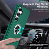 LeYi for Samsung Galaxy S25 FE Case with Glass Screen Protector and Lens Protector, Shockproof Heavy Duty Protective Slim Fit Samsung Galaxy S25 FE Cell Phone Case Cover with Rotatable Ring Holder Magnetic Kickstand for Women