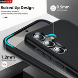 LeYi for Samsung Galaxy S25 Plus Case with Glass Screen Protector, Shockproof Heavy Duty Protective Slim Fit Samsung Galaxy S25 Plus Cell Phone Case Cover with Rotatable Ring Holder Magnetic Kickstand for Women