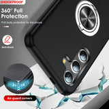 LeYi for Samsung Galaxy S25 Plus Case with Glass Screen Protector, Shockproof Heavy Duty Protective Slim Fit Samsung Galaxy S25 Plus Cell Phone Case Cover with Rotatable Ring Holder Magnetic Kickstand for Women