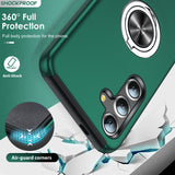 LeYi for Samsung Galaxy S25 Plus Case with Glass Screen Protector, Shockproof Heavy Duty Protective Slim Fit Samsung Galaxy S25 Plus Cell Phone Case Cover with Rotatable Ring Holder Magnetic Kickstand for Women