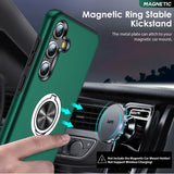 LeYi for Samsung Galaxy S25 Case with Glass Screen Protector, Shockproof Heavy Duty Protective Slim Fit Samsung Galaxy S25 Cell Phone Case Cover with Rotatable Ring Holder Magnetic Kickstand for Women