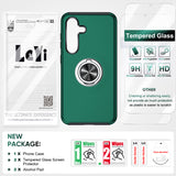 LeYi for Samsung Galaxy S25 Plus Case with Glass Screen Protector, Shockproof Heavy Duty Protective Slim Fit Samsung Galaxy S25 Plus Cell Phone Case Cover with Rotatable Ring Holder Magnetic Kickstand for Women