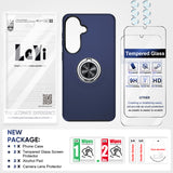 LeYi for Samsung Galaxy S26 Plus Case with Glass Screen Protector and Lens Protector, Shockproof Heavy Duty Protective Slim Fit Samsung Galaxy S26 Plus Cell Phone Case Cover with Rotatable Ring Holder Magnetic Kickstand for Women