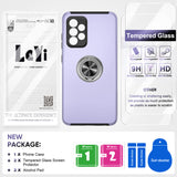 LeYi for Samsung Galaxy A52 5G Case with Glass Screen Protector, Shockproof Heavy Duty Protective Slim Fit Samsung Galaxy A52 5G Cell Phone Case Cover with Rotatable Ring Holder Magnetic Kickstand for Women