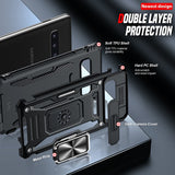 LeYi for Samsung Galaxy S10 Phone Case, with Camera Lens Cover Slider, Ring Stand Holder Military Grade Protective Shockproof Armour Cover for Samsung S10