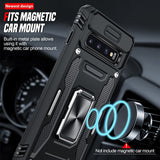 LeYi for Samsung Galaxy S10 Phone Case, with Camera Lens Cover Slider, Ring Stand Holder Military Grade Protective Shockproof Armour Cover for Samsung S10