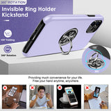 LeYi for iPhone 11 Case with Glass Screen Protector, Shockproof Heavy Duty Protective Slim Fit iPhone 11 Cell Phone Case Cover with Rotatable Ring Holder Magnetic Kickstand for Women