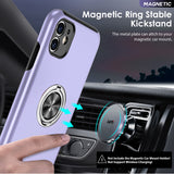 LeYi for iPhone 11 Case with Glass Screen Protector, Shockproof Heavy Duty Protective Slim Fit iPhone 11 Cell Phone Case Cover with Rotatable Ring Holder Magnetic Kickstand for Women