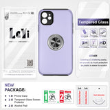 LeYi for iPhone 11 Case with Glass Screen Protector, Shockproof Heavy Duty Protective Slim Fit iPhone 11 Cell Phone Case Cover with Rotatable Ring Holder Magnetic Kickstand for Women