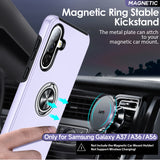LeYi for Samsung Galaxy A37 5G Case with Glass Screen Protector and Lens Protector, Shockproof Heavy Duty Protective Slim Fit Samsung Galaxy A37 5G Cell Phone Case Cover with Rotatable Ring Holder Magnetic Kickstand for Women