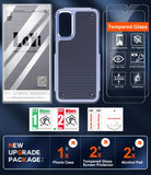 LeYi for Sansung Galaxy A14 4G/5G Phone Case, Phone Case Glalxy A14 with Screen Protector for Women, Dual Layer Protective Hard PC Back & Soft Bumper Resilient Shock Absorb Cover