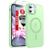 LeYi for iPhone-11 Cases Green with Screen Protector X2 + Camera Cover X2:[ MagSafe Compatible] Magnetic Military Grade Protective Slim Phone Case for iPhone 11 i Phone 11