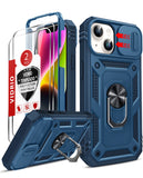 LeYi for iPhone 14 Plus Phone Case: iPhone 14 Plus Case with 2 Tempered Glass Screen Protector, Slide Camera Cover, Ring Stand Holder, Heavy Duty Shockproof para i Phone 14 Plus Cover for Women Girl