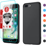 LeYi for iPhone 7 Plus/8 Plus Cases, 7 Plus/8 Plus Cover with Tempered Glass Screen Protectors, Soft Silicone Ultra Slim Shockproof Cover with Anti-Scratch Microfiber Lining 7 Plus/8 Plus Case