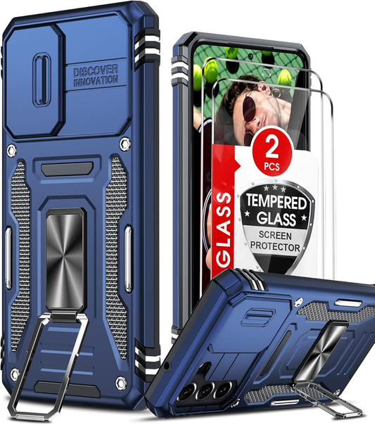 LeYi Compatible for Samsung Galaxy S21 FE Phone Case: Samsung S21 FE Case with Screen Protector 1 PCS, Heavy Duty Protection para S21 FE Case