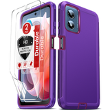 LeYi for Moto-G-Play-4G-2024 Case with Screen Protector X2, Moto G Play 4G 2024 Case 3 in 1 Rugged Shockproof Android Cover Funda para Moto GPlay 4G 2024