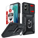 LeYi for Motorola-Moto G 5G 2024 Case: with Slide Camera Cover and Screen Protector, [Military-Grade] Cellphone Case Cover with Magnetic Ring Kickstand for Moto G 5G 2024