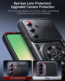 LeYi for Samsung Galaxy-A36 5G Case: with Glass Screen Protector, [Fit Magsafe] 16FT Heavy Duty Shockproof Protection Rugged Android Smart Phone Case with Invisible Ring Stand Samsung 36A 5G