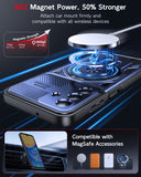LeYi for Samsung Galaxy-A15 5G Case: with Glass Screen Protector, [Fit Magsafe] 16FT Heavy Duty Shockproof Protection Rugged Android Smart Phone Case with Invisible Ring Stand Samsung 15A 5G