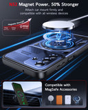 LeYi for Samsung Galaxy-A16 5G Case: with Glass Screen Protector, [Fit Magsafe] 16FT Heavy Duty Shockproof Protection Rugged Android Smart Phone Case with Invisible Ring Stand Samsung 16A 5G