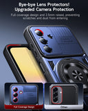 LeYi for Samsung Galaxy-A15 5G Case: with Glass Screen Protector, [Fit Magsafe] 16FT Heavy Duty Shockproof Protection Rugged Android Smart Phone Case with Invisible Ring Stand Samsung 15A 5G