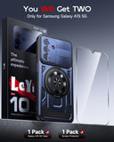 LeYi for Samsung Galaxy-A15 5G Case: with Glass Screen Protector, [Fit Magsafe] 16FT Heavy Duty Shockproof Protection Rugged Android Smart Phone Case with Invisible Ring Stand Samsung 15A 5G