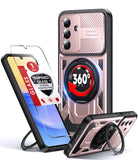 LeYi for Samsung Galaxy-A36 5G Case: with Glass Screen Protector, [Fit Magsafe] 16FT Heavy Duty Shockproof Protection Rugged Android Smart Phone Case with Invisible Ring Stand Samsung 36A 5G