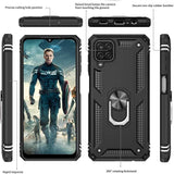 LeYi for Samsung Galaxy A12 Phone Case, Samsung A12 Phone Case with Glass Screen Protector Replacement, Military-Grade Shockproof Magnetic Ring Stand Cell Android Case Cover