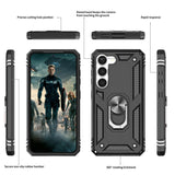 LeYi for Samsung Galaxy S23 Phone Case, Samsung S23 Phone Case with Glass Screen Protector Replacement, Military-Grade Shockproof Magnetic Ring Stand Cell Android Case Cover