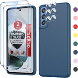 LeYi for Galaxy S21 FE Cases, Samsung S21 FE Cover with Tempered Glass Screen Protectors, Soft Silicone Ultra Slim Shockproof Cover with Anti-Scratch Microfiber Lining S 21FE Case