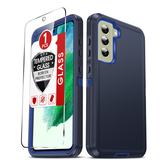 LeYi for Samsung-Galaxy-S21-FE Case with Screen Protector X1, Samsung Galaxy S21 FE Case 3 in 1 Rugged Shockproof Android Cover Funda S21FE