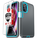 LeYi for Moto-G-5G-2022 Case with Screen Protector X2, Moto G 5G 2022 Case 3 in 1 Rugged Shockproof Android Cover Funda para Moto G2022