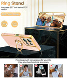 LeYi for Moto G Power 5G 2025 Case: with 1 Pack Tempered Glass Screen Protector and Rotatable Ring Holder Magnetic Kickstand, Plating Rose Gold Edge Case