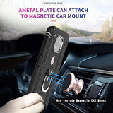 LeYi for Motorola Moto G Power 2021 Case, Motorola G Power 2021 Phone Case with Glass Screen Protector Replacement, Military-Grade Shockproof Magnetic Ring Stand Cell Android Case Cover