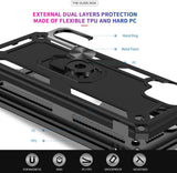 LeYi for Samsung Galaxy A12 Phone Case, Samsung A12 Phone Case with Glass Screen Protector Replacement, Military-Grade Shockproof Magnetic Ring Stand Cell Android Case Cover