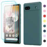 LeYi for Google Pixel 6A Cases, Pixel 6A Cover with Tempered Glass Screen Protectors, Soft Silicone Ultra Slim Shockproof Cover with Anti-Scratch Microfiber Lining 6A Case