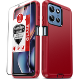LeYi for Moto-G-5G-2025 Case with Screen Protector X1, Moto G 5G 2025 Case 3 in 1 Rugged Shockproof Android Cover Funda para Moto G2025