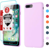 LeYi for iPhone 7 Plus/8 Plus Cases, 7 Plus/8 Plus Cover with Tempered Glass Screen Protectors, Soft Silicone Ultra Slim Shockproof Cover with Anti-Scratch Microfiber Lining 7 Plus/8 Plus Case