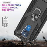LeYi for Motorola Moto G Play 2021 Case, Motorola G Play 2021 Phone Case with Glass Screen Protector Replacement, Military-Grade Shockproof Magnetic Ring Stand Cell Android Case Cover