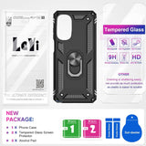 LeYi for Motorola Moto G Stylus 5G 2022 Case, Motorola G Stylus 5G 2022 Phone Case with Glass Screen Protector Replacement, Military-Grade Shockproof Magnetic Ring Stand Cell Android Case Cover