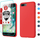 LeYi for iPhone 7 Plus/8 Plus Cases, 7 Plus/8 Plus Cover with Tempered Glass Screen Protectors, Soft Silicone Ultra Slim Shockproof Cover with Anti-Scratch Microfiber Lining 7 Plus/8 Plus Case