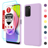 LeYi for Galaxy A03S Cases, Samsung Galaxy A03S with Tempered Glass Screen Protectors, Soft Silicone Ultra Slim Shockproof Cover with Anti-Scratch Microfiber Lining A03S Case