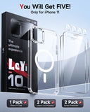 LeYi for iPhone-11 Cases Green with Screen Protector X2 + Camera Cover X2:[ MagSafe Compatible] Magnetic Military Grade Protective Slim Phone Case for i Phone 11 Clear