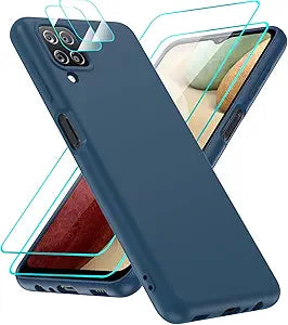 LeYi for Galaxy A12 Cases, Samsung A12 Cover with Tempered Glass Screen Protectors, Soft Silicone Ultra Slim Shockproof Cover with Anti-Scratch Microfiber Lining Samsung Galaxy A12 Case