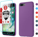 LeYi for iPhone 7 Plus/8 Plus Cases, 7 Plus/8 Plus Cover with Tempered Glass Screen Protectors, Soft Silicone Ultra Slim Shockproof Cover with Anti-Scratch Microfiber Lining 7 Plus/8 Plus Case