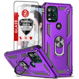 LeYi for Motorola Moto G Stylus 5G 2021 Case, Motorola G Stylus 5G 2021 Phone Case with Glass Screen Protector Replacement, Military-Grade Shockproof Magnetic Ring Stand Cell Android Case Cover