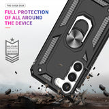 LeYi for Samsung Galaxy S23 Phone Case, Samsung S23 Phone Case with Glass Screen Protector Replacement, Military-Grade Shockproof Magnetic Ring Stand Cell Android Case Cover
