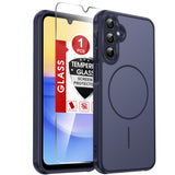 LeYi for Samsung Galaxy A15-5G Phone Case: Samsung A15 5G Case [Magnet Fit] with Screen Protector & Camera Bump Protection, Slim Frosted Translucent Soft-Touch para Samsung Galaxy A15 5G Case