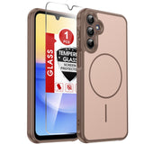 LeYi for Samsung Galaxy A15-5G Phone Case: Samsung A15 5G Case [Magnet Fit] with Screen Protector & Camera Bump Protection, Slim Frosted Translucent Soft-Touch para Samsung Galaxy A15 5G Case