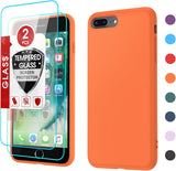 LeYi for iPhone 7 Plus/8 Plus Cases, 7 Plus/8 Plus Cover with Tempered Glass Screen Protectors, Soft Silicone Ultra Slim Shockproof Cover with Anti-Scratch Microfiber Lining 7 Plus/8 Plus Case
